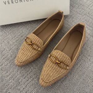 Veronica Beard Beige Woven Loafers